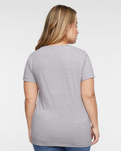 LAT Women's Harborside Mélange V-Neck Tee 3591 #colormdl_Grey Melange