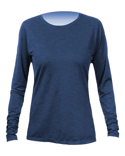 ANETIK Women's Breeze Tech Long Sleeve T-Shirt WSBRZL0 #color_Navy Heathered