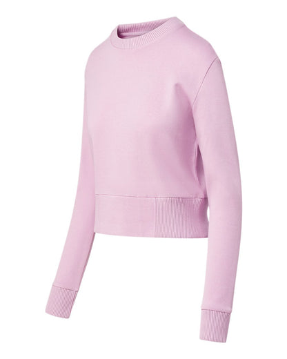 MV Sport Women's Romi Cloud Fleece Crop Crewneck Sweatshirt W22106 #color_Wisteria