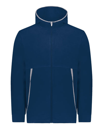 Augusta Sportswear Eco Revive™ Polar Fleece Hooded Full-Zip Jacket 6858 #color_Navy