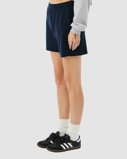 BELLA + CANVAS Women's Cutoff Fleece Shorts 3787 #colormdl_Navy