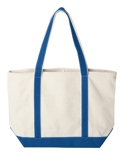 Liberty Bags Carmel Classic XL Cotton Canvas Resort Tote 8872 #color_Natural/ Royal