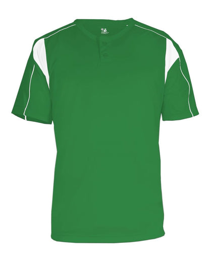 Alleson Athletic Men's B-Core Pro Placket Jersey 7937 #color_Kelly/ White