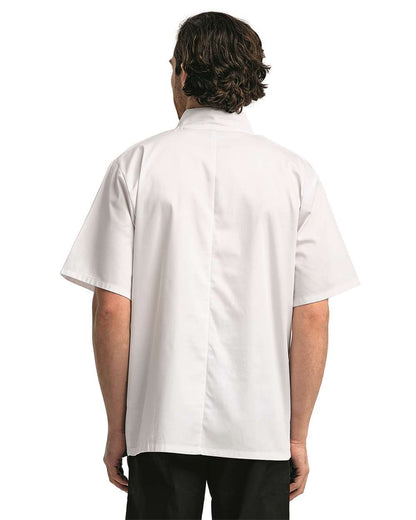 Artisan Collection by Reprime Unisex Ten Studded Front Short Sleeve Chef Coat RP664 #colormdl_White