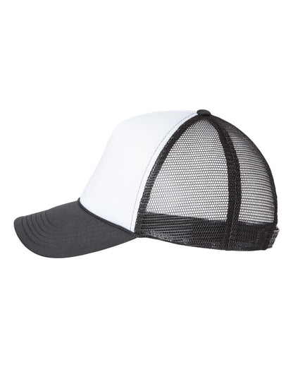 Valucap Foam Mesh-Back Trucker Cap VC700 #color_White/ Black