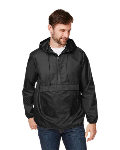 Team 365 Unisex Zone Protect Packable Anorak Jacket TT77 #colormdl_Black