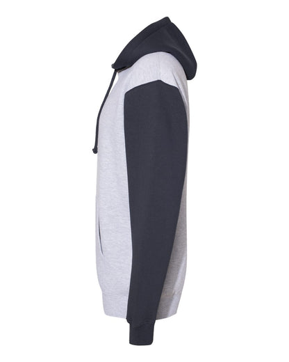 Independent Trading Co. Heavyweight Hooded Sweatshirt IND4000 #color_Grey Heather/ Slate Blue