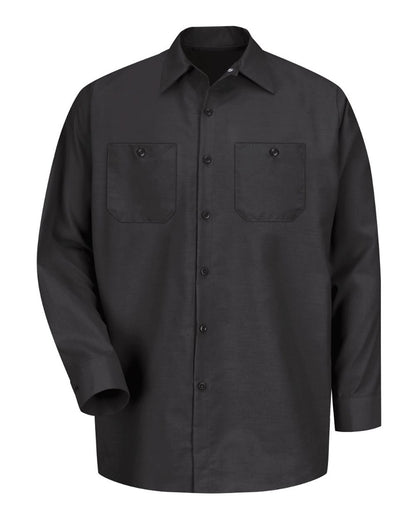 Red Kap Men's Industrial Long Sleeve Work Shirt SP14 #color_Black
