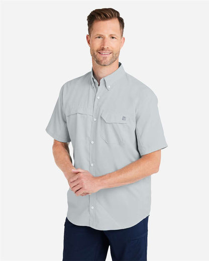 HUK Men's Tide Point Short Sleeve Shirt H150171 #colormdl_Harbor Mist