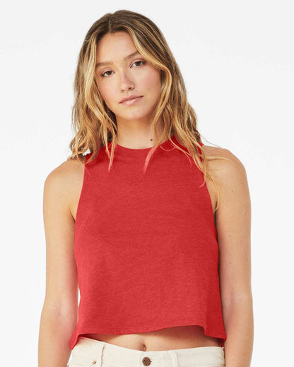 BELLA + CANVAS Women's Racerback Crop Tank 6682 #colormdl_Heather Red