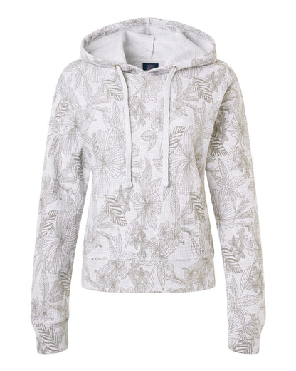 MV Sport Women's Maddie Floral Print Hooded Sweatshirt W24105 #color_Ash