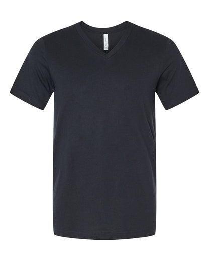 BELLA + CANVAS Heather CVC V-Neck Tee 3005CVC #color_Solid Black Blend