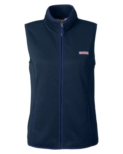 vineyard vines Women's Mountain Sweater Fleece Vest O001411 #color_Vineyard Navy