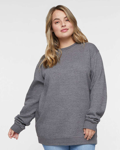LAT Unisex Elevated Fleece Crewneck Sweatshirt 6925 #colormdl_Granite Heather