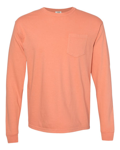 Comfort Colors Unisex Garment-Dyed Heavyweight Long Sleeve Pocket T-Shirt 4410 #color_Terracotta