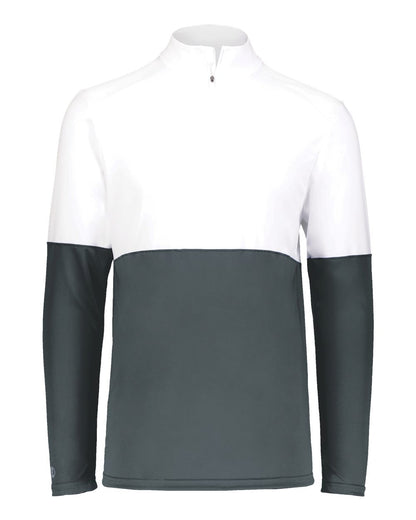 Holloway Men's Momentum Team Quarter-Zip Pullover 223500 #color_Iron/ White