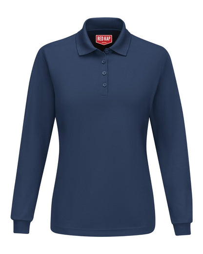 Red Kap Women's Long Sleeve Performance Knit Polo SK7L #color_Navy