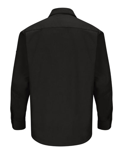 Red Kap Men's Long Sleeve Automotive Crew Shirt SY10 #color_Black