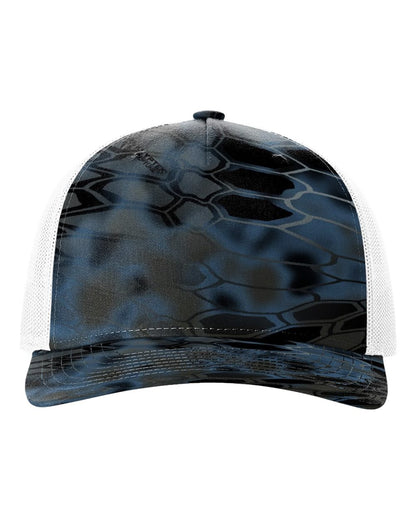 Richardson Five-Panel Printed Trucker Cap 112PFP #color_Kryptek Neptune/ White