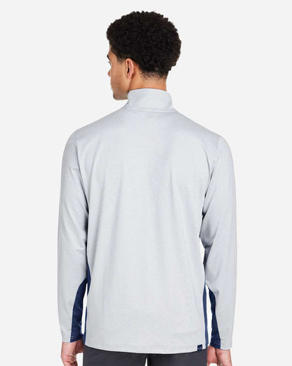 Puma Golf Men's Mesa Stripe Quarter-Zip Pullover PG410 #colormdl_Navy Blazer/ Bright White