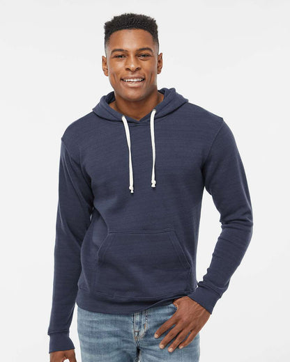 J. America Men's Triblend Fleece Hooded Sweatshirt 8871 #colormdl_True Navy Triblend