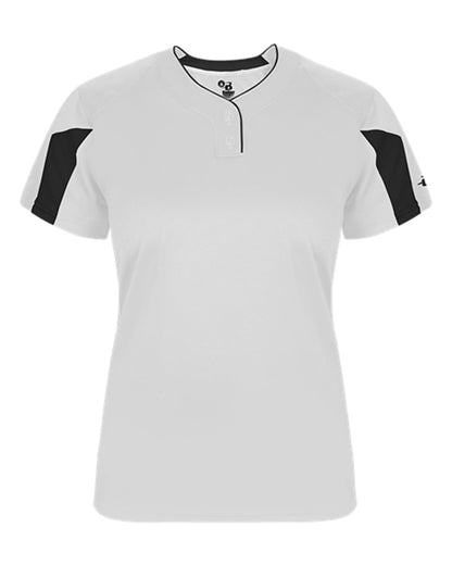 Alleson Athletic Women's Striker Placket 6176 #color_White/ Black