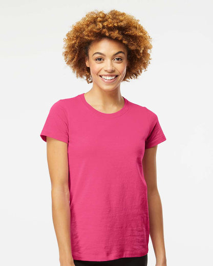 M&O Women's Gold Soft Touch T-Shirt 4810 #colormdl_Heliconia