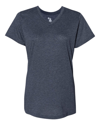 Badger Women’s Triblend Performance V-Neck Short Sleeve T-Shirt 4962 #color_Navy Heather