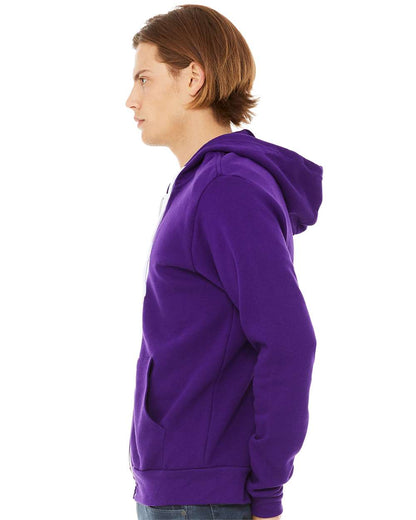 BELLA + CANVAS Sponge Fleece Full-Zip Hoodie 3739 #colormdl_Team Purple