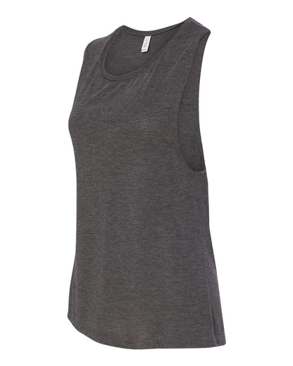 BELLA + CANVAS Women's Flowy Scoop Muscle Tank 8803 #color_Dark Grey Heather