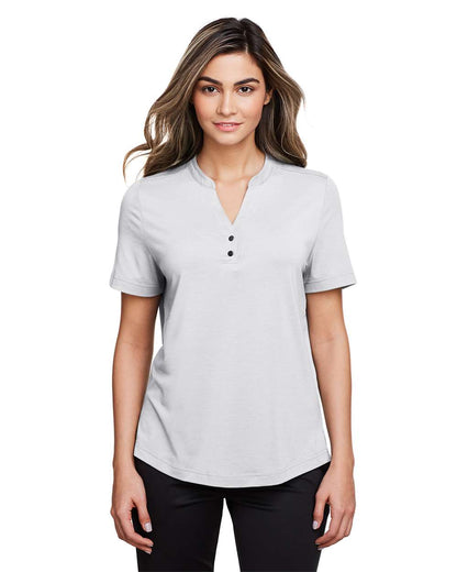 North End Women's JAQ Snap-Up Stretch Performance Polo NE100W #colormdl_Platinum