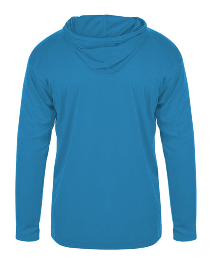 Badger Youth B-Core Long Sleeve Hooded T-Shirt 2105 #color_Electric Blue