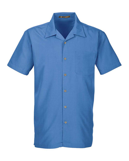 Harriton Men's Barbados Textured Camp Shirt M560 #color_POOL BLUE