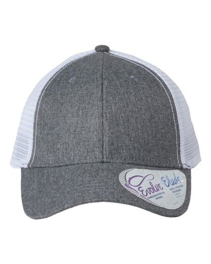 Infinity Her Women's Modern Trucker Cap CHARLIE #color_Heather Grey/ White