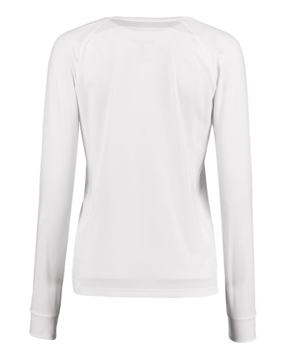 Holloway Women's Electrify CoolCore® Long Sleeve V-Neck T-Shirt 222770 #color_White