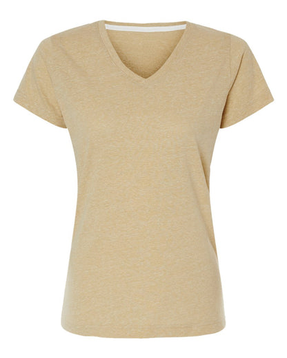 LAT Women's Harborside Mélange V-Neck Tee 3591 #color_Stone Melange