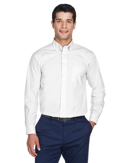 Devon & Jones Men's Crown Collection® Broadcloth Woven Dress Shirt D620 #colormdl_White