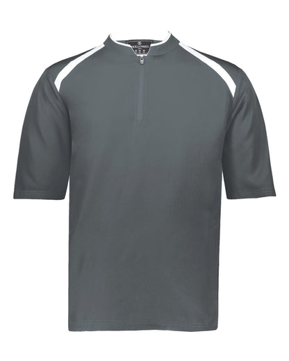 Holloway Youth Clubhouse Short Sleeve Quarter-Zip Pullover 229681 #color_Graphite/ White