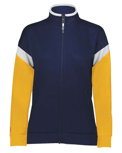 Holloway Women's Limitless Full-Zip Jacket 229779 #color_Navy/ White/ Gold
