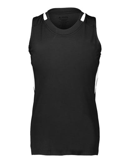 Augusta Sportswear Women's Crossover Tank Top 2436 #color_Black/ White
