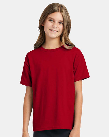 Hanes Ecosmart™ Youth T-Shirt 5370 #colormdl_Deep Red