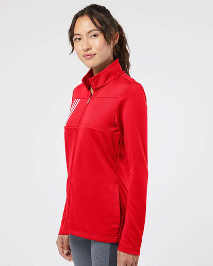 Adidas Women's 3-Stripes Double Knit Full-Zip A483 #colormdl_Team Collegiate Red/ Grey Two