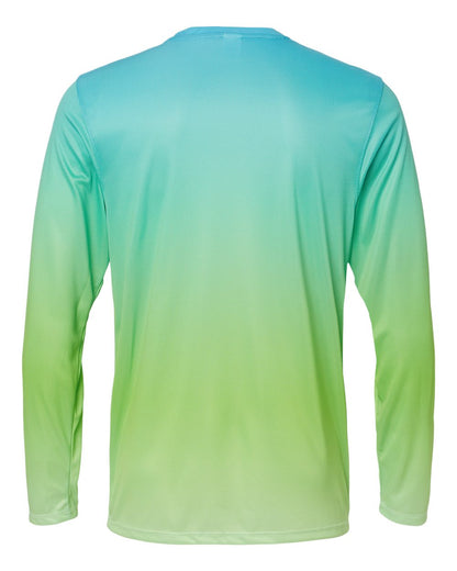 Paragon Unisex Barbados Performance Pin Dot Long Sleeve T-Shirt 225 #color_Aqua Blue/ Light Lime
