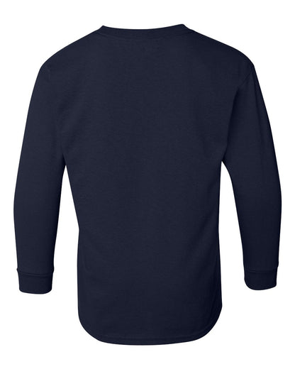 Gildan Youth Heavy Cotton™ Long Sleeve T-Shirt 5400B #color_Navy
