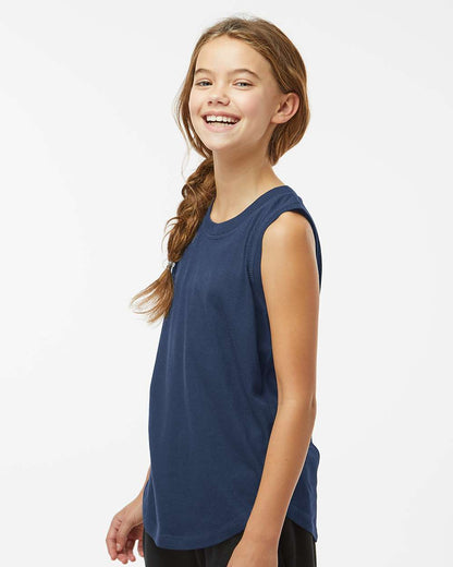 LAT Girls' Relaxed Fine Jersey Tank 2692 #colormdl_Denim