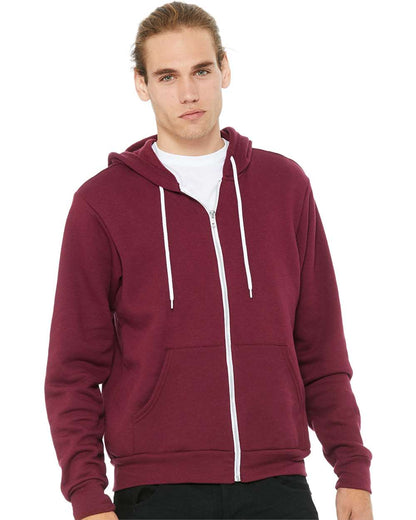 BELLA + CANVAS Sponge Fleece Full-Zip Hoodie 3739 #colormdl_Maroon