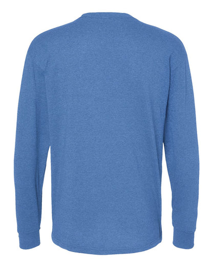 M&O Unisex Gold Soft Touch Long Sleeve T-Shirt 4820 #color_Heather Royal