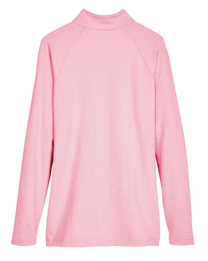 Devon & Jones Women's CrownLux Performance® Clubhouse Micro-Stripe Quarter-Zip Pullover DG480W #color_Red