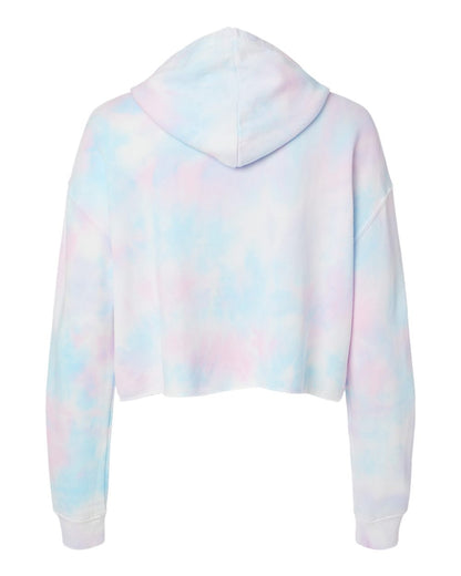 Independent Trading Co. Women’s Lightweight Crop Hooded Sweatshirt AFX64CRP #color_Tie Dye Cotton Candy