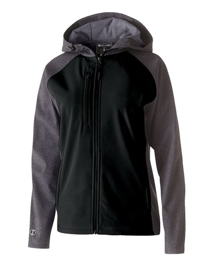 Holloway Women's Raider Soft Shell Jacket 229357 #color_Carbon Print/ Black